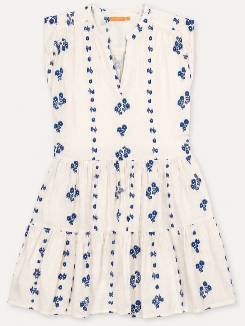 Oliphant Roll Sleeve Mini Dress Wicklow Blue Size M